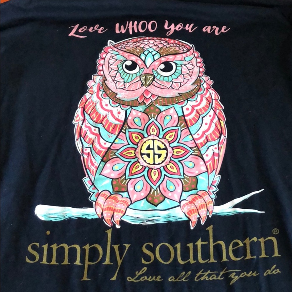 NWOT Simply Southern Owl Long-Sleeve T-Shirt